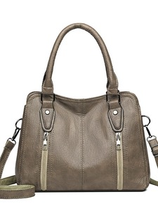 Bolsos de Mensajera para Mujer, de Color Sólido, Gran Capacidad, Bolsos de Mano de Cuero PU, Bolso Tipo Bandolera - Product Image 5