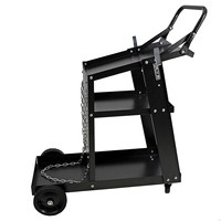 Carrito de Soldadura Industrial |   Carrito de Acero Resistente para Máquina de Soldar MIG TIG y Cortadora de Plasma con Almacenamiento para Cilindros de Gas