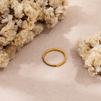Fenny 18K Gold Schlichter Großhandels-Luxusring mit Schwarzen Zirkonia-Steinen, Faltbarer Edelstahl-Fingerring, Trendig für Damen