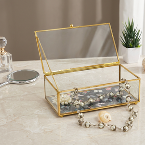 Glass Jewelry Box with Butterfly Pattern, Earrings Display Holder, Storage Organizer - Product Image 2