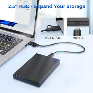 1TB Draagbare Externe Harde Schijf 2-in-1 USB 3.0 & Type-C Dubbele Interface Ultradunne HDD Plug & Play voor Windows Mac PS4 Xbox One - Product Image 4