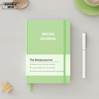 Carnet de recettes personnalisé avec logo imprimé, couverture rigide en cuir PU, format A5, organisateur personnel