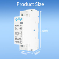Contacteur modulaire monophasé HANDELE HDH8-20 20A AC 220V avec certificat CE CB 50/60Hz pour montage sur rail DIN, catégorie d'utilisation AC-7a/AC-7b