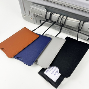 Étiquette de bagage personnalisée en cuir PU avec motif lettres, étiquette de <span class=keywords><strong>valise</strong></span> extractible pour la prévention des pertes en voyage 15x10x2CM - Product Image 4