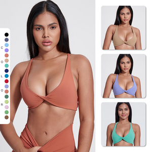 Femmes Slim-Fit Sexy Cross-Back Sports Yoga Soutien-Gorge Halter Gilet Quatre-Way Stretch Séchage Rapide Respirant Sous-Vêtements Fitness Gym Wear - Product Image 2