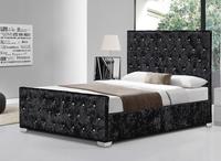 In Europa Hergestelltes Modernes Softbett mit Hohem Silbernen Kopfteil, Hochwertiger Stoffbezug, Holzpaneel-Stil