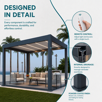 Pavillon motorisé en aluminium UPF 50+ anti-UV économique pour réception commerciale et zone de négociation extérieure
