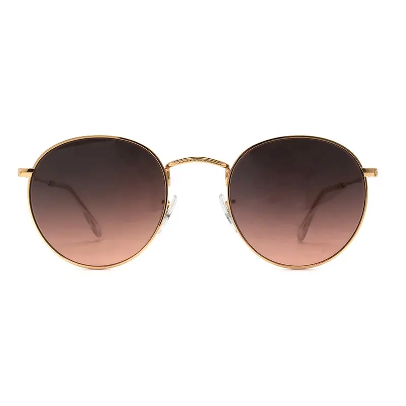 2022 Hot Selling Unisex Fashion UV400 Women Stainless Steel Mens Round Glasses Lenses Sunglasses