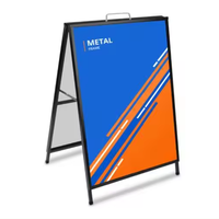 Panneau publicitaire rectangulaire double face en métal 61x91cm (24x36 pouces) avec cadre pour affichage sur trottoir et cour avant