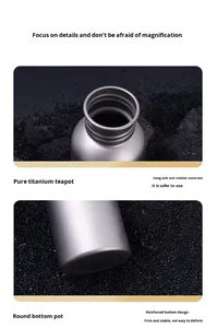 ขวดน้ำกีฬาไทเทเนียมแท้ 0.75 ลิตร กันน้ำ น้ำหนักเบา พกพาสะดวก สำหรับกิจกรรมกลางแจ้ง แคมป์ปิ้ง ปั่นจักรยาน เดินป่า ใช้ได้ทุกฤดู - Product Image 5