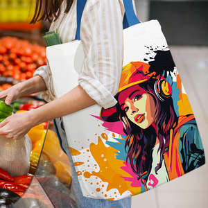 Bolsa de Compras Plegable Reutilizable de Poliéster 210D Lavable a Máquina con Logotipo Personalizado, Bolsa de Supermercado Plegable de rPET - Product Image 5