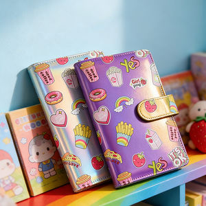 Portefeuille planificateur budgétaire <span class=keywords><strong>en</strong></span> cuir PU holographique A6, économique, personnalisable, pour économiser de l'argent - Product Image 3