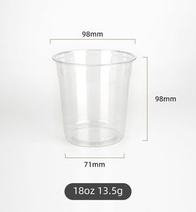 Custom Logo Single Wall 98mm 12oz 14oz 16oz 18oz 20oz 24oz PET Cold <b>Drinks</b> Disposable <b>Plastic</b> Milk Tea Cups with Lids and <b>Straws</b> - Product Image 1