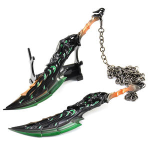 VALORANT Primordial <span class=keywords><strong>Rage</strong></span> Dual Scythe Full Metal Zinc Alloy Replica Collection Desk Decor Game Peripheral Cosplay Prop, 19CM - Product Image 1