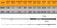 Canne à pêche spinning Lurekiller 2,88 m en carbone pour jigging côtier 40-80g 60-120g avec guides Fuji MH/H pour eau salée