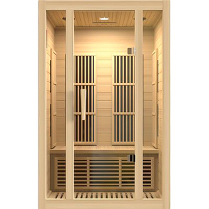 Sauna a Vapore Secco Portatile Moderna in Legno Massello di Hemlock per Giardino, con Funzione Massaggio e Bagno Turco - Product Image 2