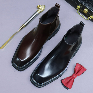 Botas de Estilo Ejecutivo Modelo 2026 - Botas de Cuero Estilo Británico con Suelas Gruesas y Tacones Elevados - Chelsea para Hombre - Product Image 3
