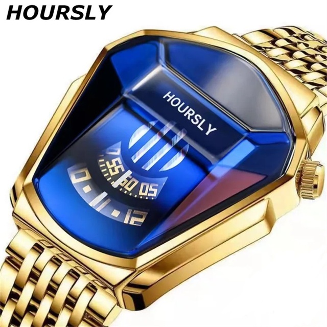 Hoursly 6615 Brand Trend Cool Men's Wristwatch Stainless Steel Technology Fashion Quartz Watch for Men 2023 Relogio Masculino