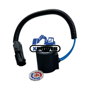 XPOWER 6309424ขดลวดโซลินอยด์วาล์ว24V สำหรับรถขุดตีนตะขาบเครื่องยนต์ใหม่สีดำ - Product Image 1