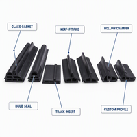 Bande d'étanchéité auto-adhésive pour portes et fenêtres, profilée par extrusion, en EPDM, silicone, TPE, PU, intumescente, personnalisée OEM ODM