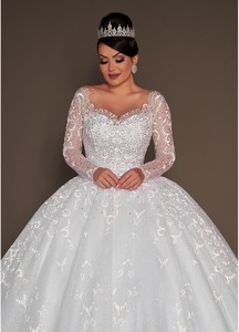 Fábrica de China Vestido de novia de manga larga Vestido de novia de encaje Guangzhou Vestidos de novia blancos - Product Image 3