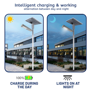 Farolas Solares para Exteriores, Impermeables, con Batería de 30 Ah, Iluminación de Jardín de 6000 K, Altura de 5-7 Metros, Sensor de Radar, Material de Hierro, 30 W - Product Image 5