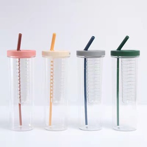 Gobelet à eau pour enfants en plastique écologique avec paille, anti-fuite, infuseur à fruits, bouteille à jus pour la consommation quotidienne - Product Image 2