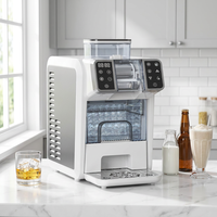 SOHEF Machine à glaçons rapide 2-en-1 et mixeur à smoothies automatique, moteur puissant 150W, hachoir à glace pilée pour cocktails et vins glacés