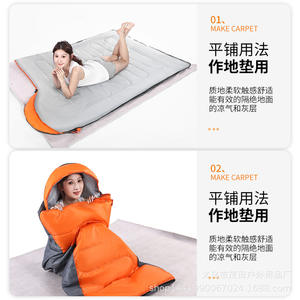 Sac de couchage pour adulte, enveloppe, en nylon, pour le camping, les voyages en plein air, à capuche, pour le printemps, l'été et l'automne - Product Image 5