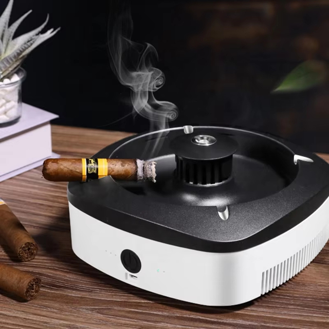 Multifunctional Rechargeable Portable Smokeless Ashtray Air Purifier for Car/Hotel Use Cigarette Smoke & PM2.5 Dust Removal
