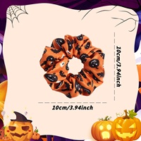 Élastiques et chouchous d'Halloween pour cheveux, attaches pour queue de cheval, motifs citrouille, chauve-souris, fantôme, en soie, accessoires capillaires d'Halloween pour femmes