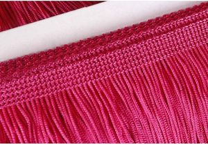 Frange de dentelle en polyester à pampilles pour robe de danse latine, haute densité, 10 cm, 50 couleurs, vente en gros - Product Image 4