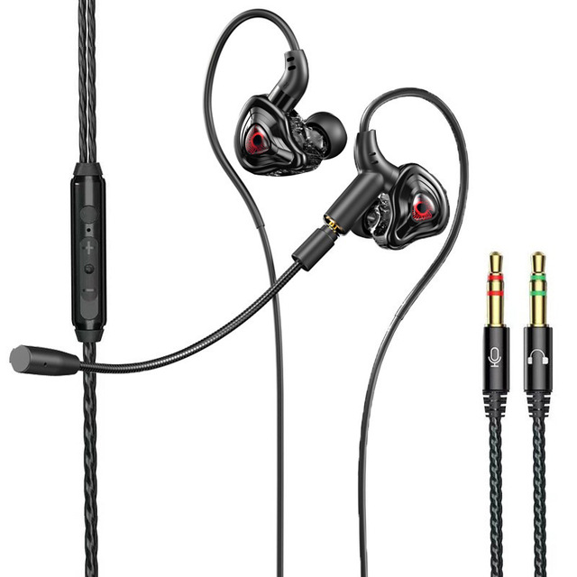 Wired Gaming Earphone with Detachable Mic 3.5mm / Type-C In-Ear Headphone for Phone PC Gaming