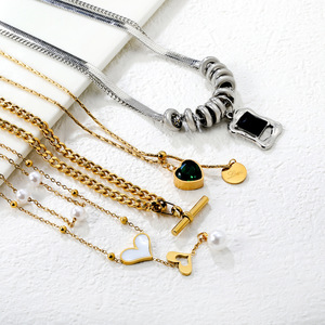 Collar con Colgante en Forma de Corazón, Cadena de Acero Inoxidable, Estilo Minimalista, Joyería de Regalo para Mujer, Collares de Moda - Product Image 1