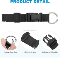 2.5 cm logo personnalisé sangle accessoires de voyage boucle de dégagement réglable sac ceinture à bagages logo personnalisé sangles de bagages en nylon lourd