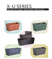 Prix d'usine – Pots de fleurs en plastique, jardinières en résine pour extérieur, conteneurs de jardin, lot de pots carrés de 26 cm, 50 cm, 70 cm
