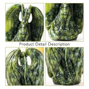หยกแกะสลักรูปมังกรสีเขียวธรรมชาติ ขายส่ง สำหรับเป็นของขวัญ - Product Image 6
