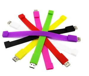 Smart Silicon Pvc Polsband Armband Usb Flash Geheugen Usb Pen Drive Usb Memory Stick Voor Opslag Gift Promotie Reclame