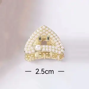 New Pearl Mini Gold Metal Hair Clips Light Luxury Butterfly Hair Claw Ladies Hair Accessories