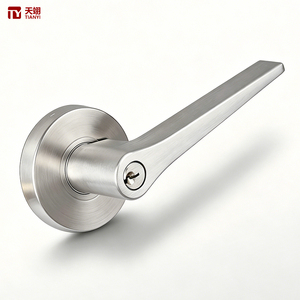 Poignée de porte mécanique de luxe brossée en acier inoxydable 304 anti-rouille avec levier de sécurité pour hôtel et appartement - Product Image 1