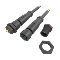 AHUA Mini M08 Câble électrique mâle femelle étanche à 3 broches Connecteur étanche 100V 3A AC Connecteur pour panneau d'éclairage
