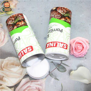 علبة أسطوانية من الورق المقوى لتعبئة مسحوق الملح الجاف قابلة للتحلل علبة ورقية أنبوبية آمنة على الغذاء مع غطاء لتحريك الملح - Product Image 5