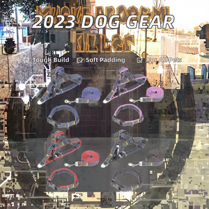 طوق وحبل كلاب عصري ناعم من النايلون المبطن القوي مع إغلاق بخطاف وحلقة، سهل التنظيف، الأكثر مبيعًا لعام 2023 - Product Image 2