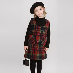 Completo Invernale per <span class=keywords><strong>Bambina</strong></span>: Vestito Gilet in Lana a Quadri con Camicia Sottogiacca - Set Abbigliamento Dolce per Bambine - Product Image 6