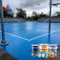 Peinture liquide pour sol en ciment de terrain de basket-ball en acrylique, application au pinceau, résistante au soleil, imperméable, extérieur, plusieurs couleurs
