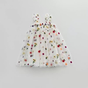 <span class=keywords><strong>Vestito</strong></span> Estivo Senza Maniche per Bambine, Abito da Principessa con Ricami Floreali - Product Image 1