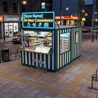 Kiosque mobile en acier de 10 pieds et 15 pieds, design moderne et respirant, pour magasin, petit bureau, boutique, utilisation en bord de mer, boutique éphémère 1