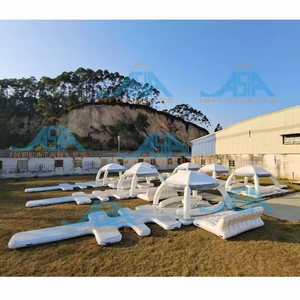 สวนน้ําอุปกรณ์สวนน้ําทําให้พอง / ขนาดที่กําหนดเองตะเข็บวางที่ทนทานแพลตฟอร์มว่ายน้ําท่าเรือเกาะพอง - Product Image 4