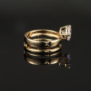 Bague unisexe en argent sterling S925 plaqué or 18 carats avec moissanite |   Prong Setting Laurel Goddess Niche Design |   Certifié GRA Luxe - Product Image 5