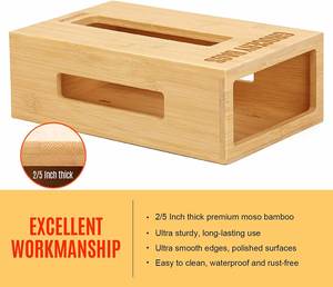 Dispensador de Bolsas de Basura de Bambú de Alta Calidad, Organizador de Bolsas de Basura, Soporte para Rollos de Bolsas de Basura para Cocina - Product Image 3
